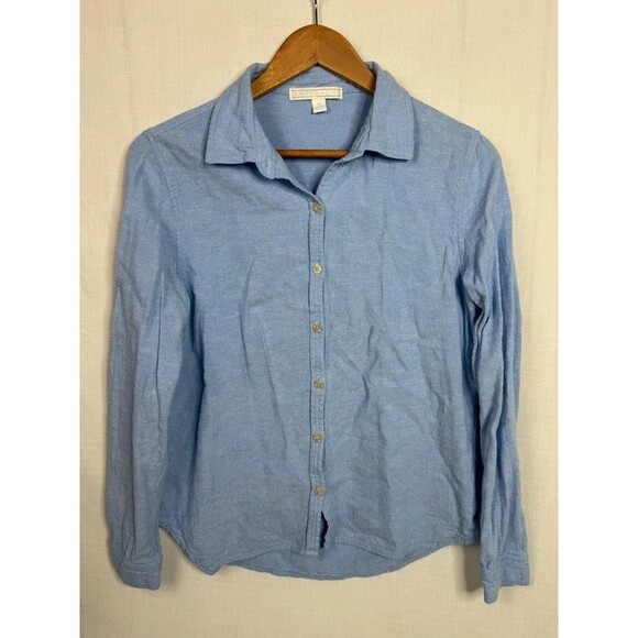 Juniper + Lime Tops - Medium linen light blue button-up shirt, Juniper + Lime